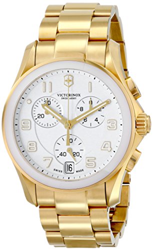 Victorinox Unisex 241537 Chrono Classic Analog Display Swiss Quartz Gold Watch