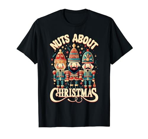 Nuts About Christmas Nutcracker Doll Retro Groovy Pajamas T-Shirt