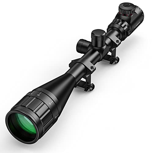 CVLIFE Scope 6-24x50 AOE Red and Green Illuminated Gun Scope Optics with 20mm Mount (Upgrade Multi-Coated Lens)
