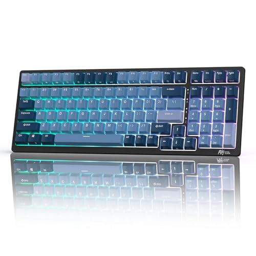 RK ROYAL KLUDGE RK98 Wireless Mechanical Keyboard Triple Mode 2.4G/BT5.1/USB-C 100 Keys Hot Swappable Brown Switches with Number Pad RGB Backlit 3750mAh Battery NKRO Gaming Keyboard Ergonomic Design