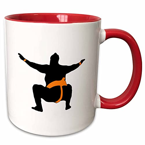 3dRose Japanese Sumo Wrestler Design in Black and Orange - Mugs (mug_261986_10)
