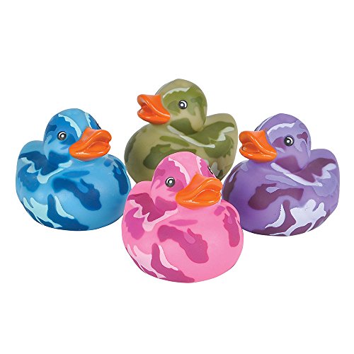 Rhode Island Novelty 2 Inch Camouflage Rubber Duckies, One Dozen Assorted