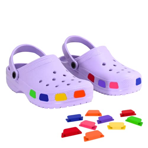SHUTTERZ (RAINBOW 14 Pack Colored Charms, Compatible with Classic Crocs, Functional Charms for Girls, Boys, Kids, Teens, Men, Women