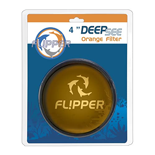 FL!PPER DeepSee Orange Filter Lens Attachment for Perfect Full Color Coral and Reef Professional Camera and Film Photography and Viewing of Your Fish Tank Aquarium - 4'
