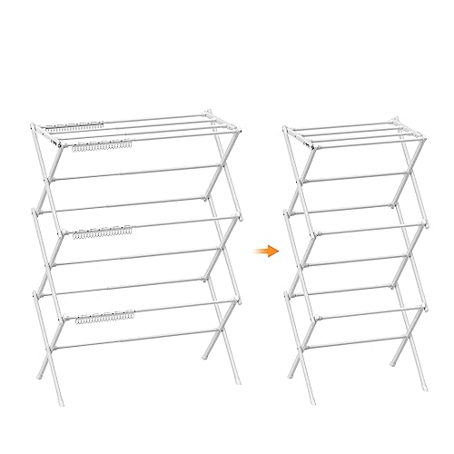 Rbitroise Household Indoor Foldable Drying Rack Clothing, Laundry Drying Rack - 40' x 28.8' x 14.2', Space Saving Indoor&Outdoor, White…