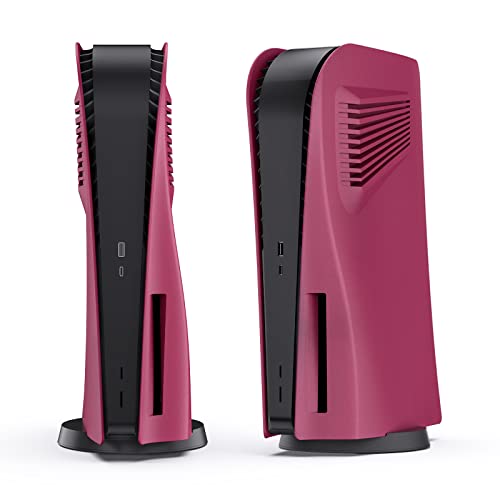 PS5 Plates for Disc Edition, innoAura PS5 Faceplate with Cooling Vents, Anti-Scratch Dustproof Protective PS5 Cover Plates, Premium ABS Replacement Shell for PS5 Disc Edition (Cosmic Red)