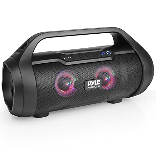 Pyle Wireless Portable Bluetooth Boombox Speaker - 500W 2.0CH Rechargeable Boom Box Speaker Portable Barrel Loud Stereo System with AUX Input/USB/SD/Fm Radio, 3' Subwoofer, Voice Control - PBMWP185