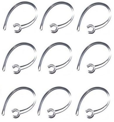 Tricon Universal Small Clamp Bluetooth Ear Hook Loop Clip Replacement - Set of 9 Clear