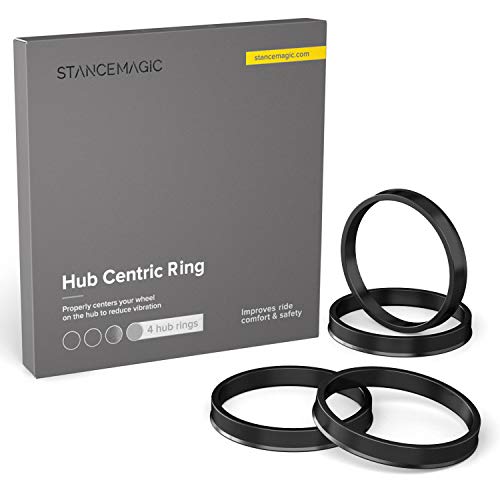 StanceMagic Hubcentric Rings (Pack of 4) - 56.1mm ID to 73.1mm OD - Black Poly Carbon Plastic Hubrings - Compatible with Subaru Honda Acura Scion FRS and 73.1mm Wheel Centerbore