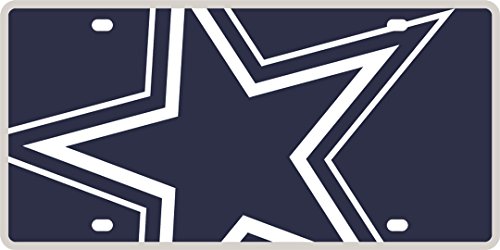 Cowboys Printed MEGA Style Deluxe Laser Acrylic License Plate Tag Football