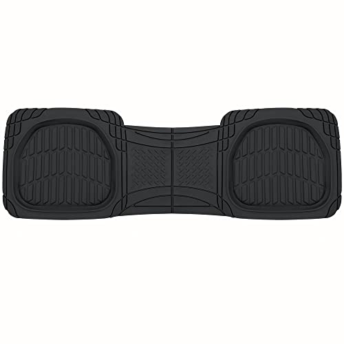 Motor Trend PRO920 Premium FlexTough Deep Dish Complementary Rubber Rear Floor Mats Liners, All Weather Protection, Designed for Trucks Cars Sedan SUV Black