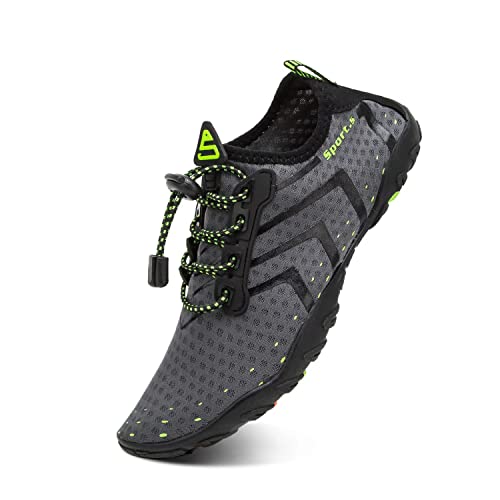 YALOX Water Shoes Men's Women's Swim Shoes Outdoor Beach Barefoot Quick-Dry Aqua Pool Socks Swimming Yoga Surfing Exercise(927Grey,43EU)