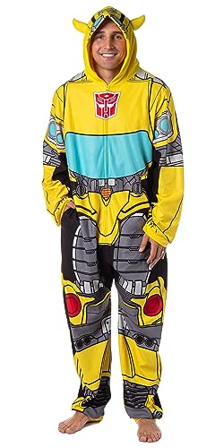 INTIMO Transformers Men's Retro Character Union Suit One Piece Costume Pajama Outfit (Bumblebee, XX-Large/XXX-Large)