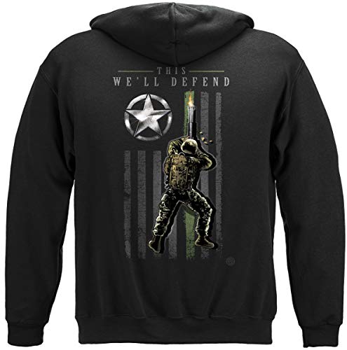Erazor Bits Tactical Hoody - Army Hoodie Long Sleeve -Black XXX-Large