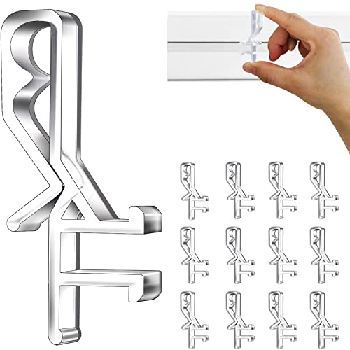 Hidden Channel Valance Clips, 1-7/8inch Clear Plastic Valance Clips for The Valance with a Groove in The Back (12pcs)