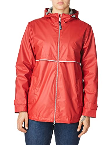 Charles River Apparel New Englander Wind & Waterproof Rain Jacket, Red Reflective, XL
