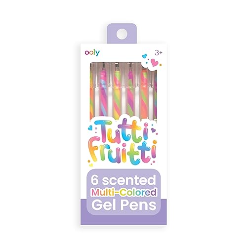 Ooly Scented Tutti Fruitti Color Changing Gel Pens Set of 6 - Color Changing, Pens for Kids, Adults, Art and Stationary Supplies [Tutti Fruitti Color Changing - 6 Pack]