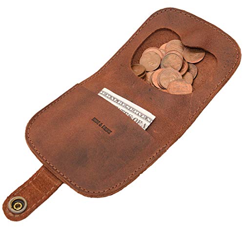 Hide & Drink, Leather Cash Case, Holds Folded Bills & Coins, Wallet, Pouch Organizer, Accessories, Handmade :: Bourbon Brown
