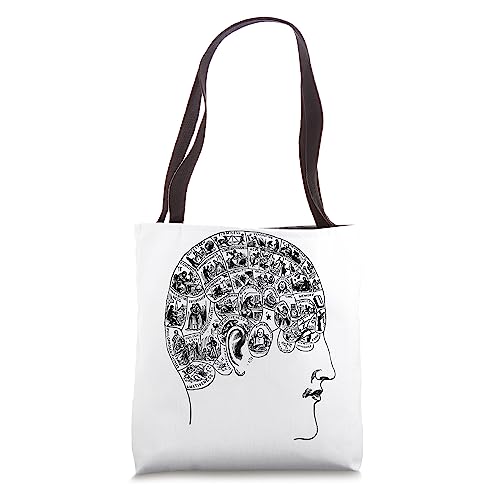 Phrenology Chart Head Psychology Psychiatry Science Tote Bag