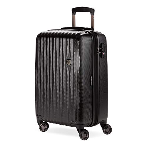 SwissGear 7272 Energie Expandable Hardside Luggage with Spinner Wheels and TSA Lock, Black, Carry-On 19-Inch