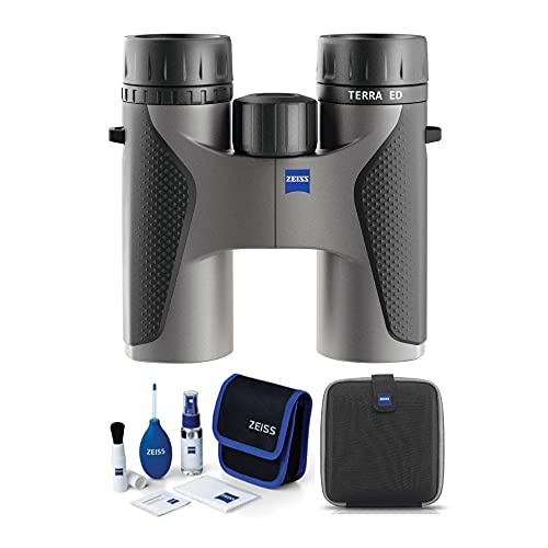 Zeiss 8x32 Terra ED Binoculars (Gray) with Zeiss Lens Cleaning Kit Bundle