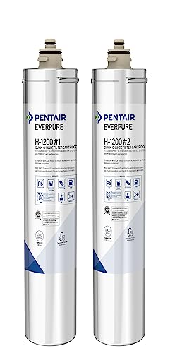 Pentair Everpure H-1200 Quick-Change Filter Cartridge Set, EV928201, Replacement Twin Pack for Use in Everpure H-1200 Drinking Water System, 1,000 Gallon Capacity, 0.5 Micron