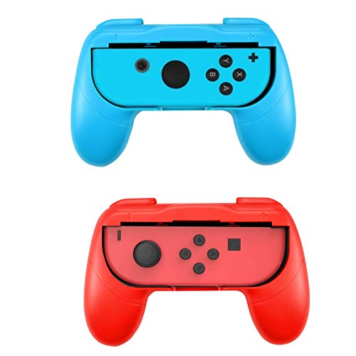 Grip kit for Nintendo Switch Joy-Con Controllers,Hand Grips Compatible with Nintendo Switch OLED Model Controllers,2Pack (Red/Blue)