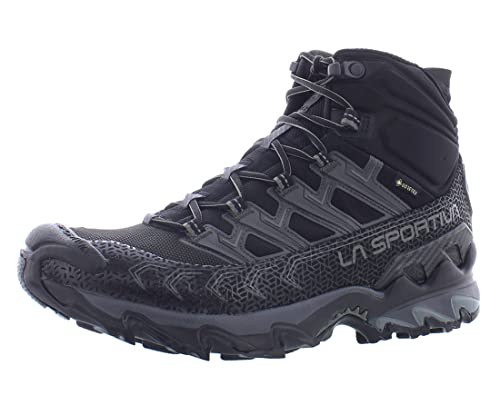 La Sportiva Mens Ultra Raptor II Mid GTX Wide Hiking Boots, Black/Clay, 9