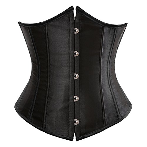 Kranchungel Underbust Corsets for Women Black Corset Top Waist Trainer Fashion Bustier Plus Size Corset Large