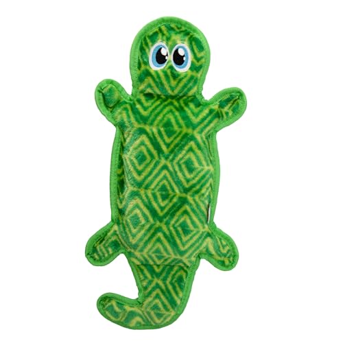 Outward Hound Durablez Tough Plush Squeaky Dog Toy, Gecko, Green, Large