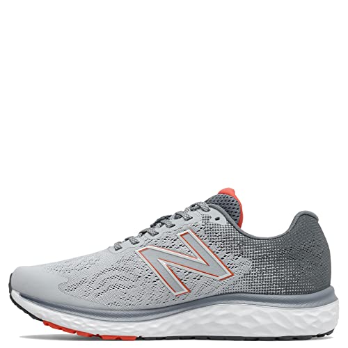 New Balance mens 680 V7 Running Shoe 12 X-Wide Grey/Ghost Pepper/Black