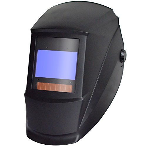 Antra AH7-X80-0000 Digital Controlled Solar Powered Auto Darkening Welding Helmet Wide Shade 4/5-9/9-13 with Grinding Feature Extra Lens CoversGreat for TIG, MIG, MMA, Plasma