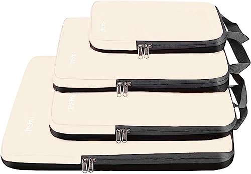 BAGAIL 4 Set/5 Set/6 Set Compression Packing Cubes Travel Accessories Expandable Packing Organizers