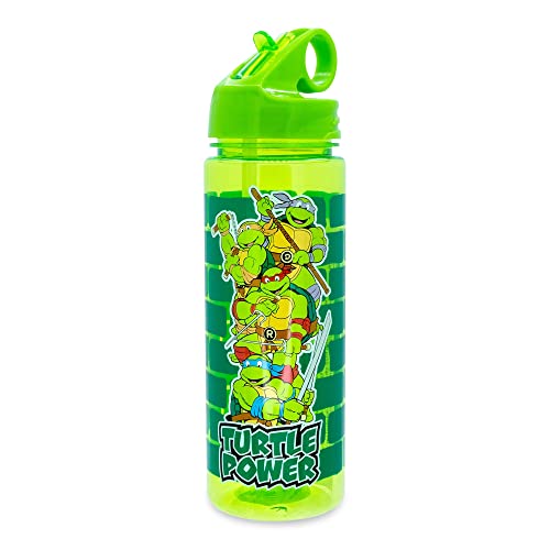 Teenage Mutant Ninja Turtles Water Bottle With Flip-Up Straw | Holds 20 Ounces