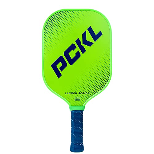 PCKL Launch Series Pickleball Paddle Racket | USA Pickleball Approved (USAPA) | Fiberglass Face with Large Sweet Spot | Honeycomb Core (Green)