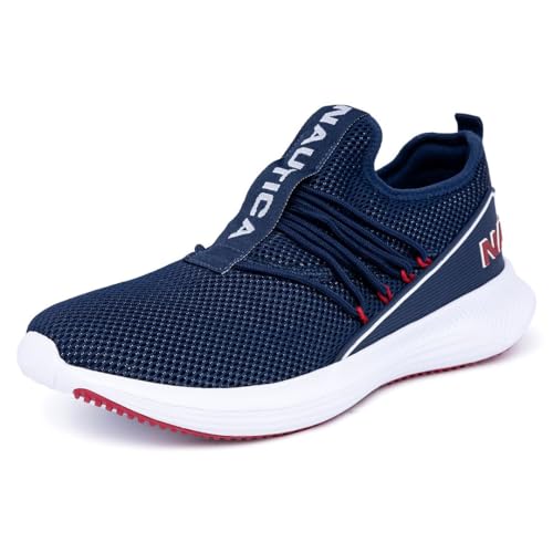 Nautica Men's Sneakers Slip-On Bungee Comfortable Casual Fashion Walking Shoes-Northview 2-Navy-8.5