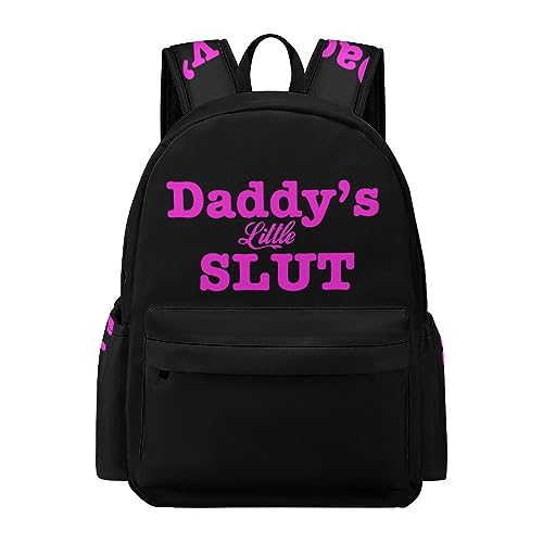 Daddy's Little Slut Travel Backpack Lightweight 16.5 Inch Computer Laptop Bag Casual Daypack for Men Women