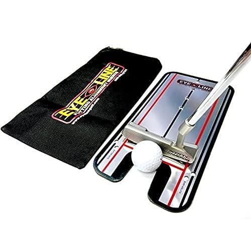 EyeLine Golf Putting Alignment Mirror, Portable Practice Putting Trainer, Mirror Size 12 x 6 Inches, As Seen on PGA Tour. Use Outdoors or on Indoor Putting mat, Practice Training Aid and Putting Aid