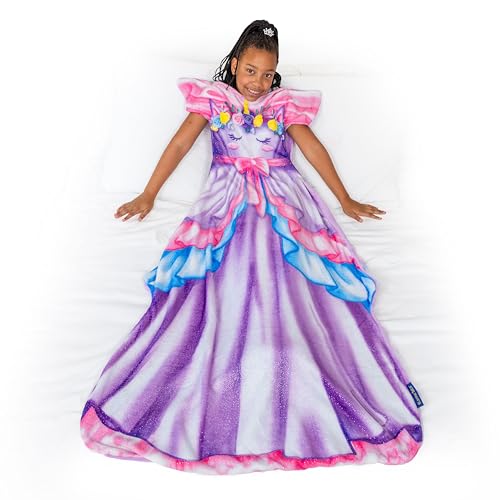Blankie Tails Unicorn Princess Dress Wearable Blanket for Kids 5-12 - Magical, Cozy, and Fun Sleepover Essential