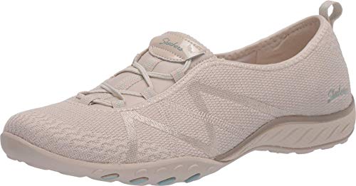 Skechers womens Breathe-easy - Look Sneaker, Natural, 8 US
