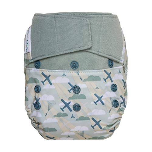 GroVia Reusable Hybrid Baby Cloth Diaper Hook & Loop Shell (Maverick), One Size