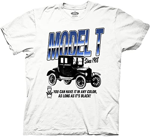 Ripple Junction Ford Model T Chrome Adult Crew Neck T-Shirt Medium White