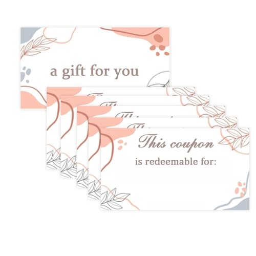 Hodmopli 50 Coupon Cards,3.5'x2' Gift Certificates Redeem Vouchers for Business,Coupons for Mom, Wife,Husband,Business Services Coupon to Offer Customer Rewards