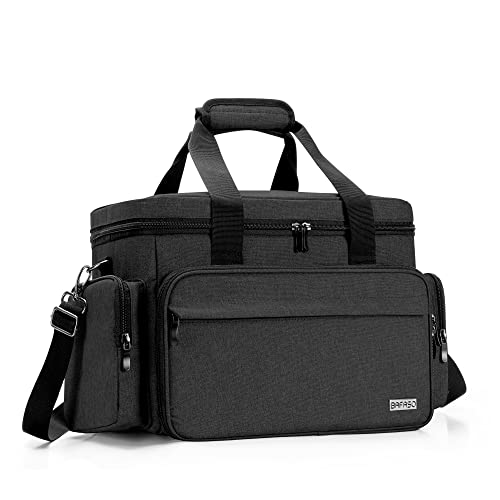 BAFASO Large Makeup Bag with 2 Removable Pouches and Detachable Dividers, Multifunctional Cosmetic Bag to Keep Makeup and Hair Supplies (Patent Pending), Black