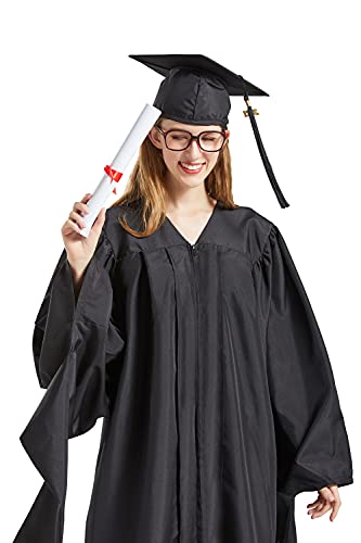 GRADWYSE Master Cap and Gown with 2024 Year Charm Master Degree Unisex Black (51 (Fit 5'6'~5'8'))