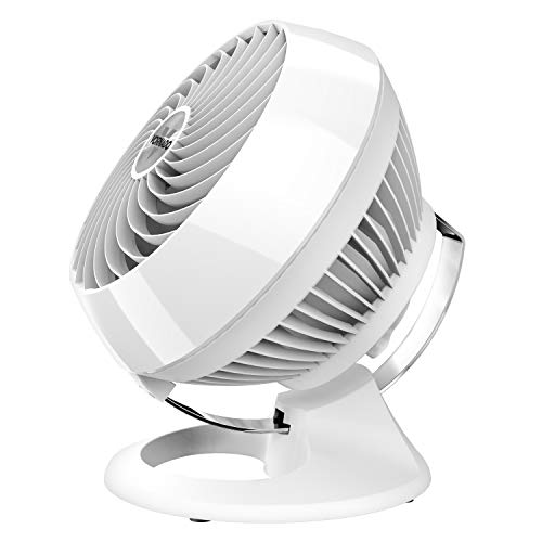 Vornado 460 Whole Room Air Circulator, Small Fan with 3 Speeds, Adjustable Tilt, Easy to Clean, Moves Air 70 Feet, Quiet Fan for Home, Office, Bedroom,White