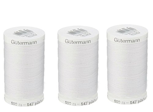 Sew-All, All PurposeThread 547 Yards-Black GUTERMANN Thread 3 pack (White)
