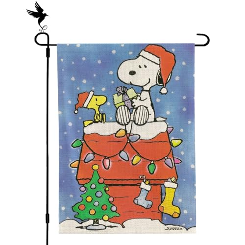 Merry Christmas Garden Flag - 12x18 Inch Double Sided Vertical Seasonal Holiday Yard Outdoor Decorative Flag