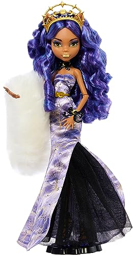 Monster High Doll, Clawdeen Wolf Howliday Collectible in ICY Lavender Gown with Furry Boa & Accessories