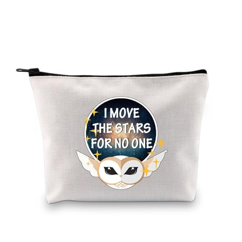 BDPWSS Labyrinth Themed Gifts I Move The Stars For No One Labyrinth Makeup Bag Owl Lover Cosmetic Bag Ello Worm Gift (Move stars bag)